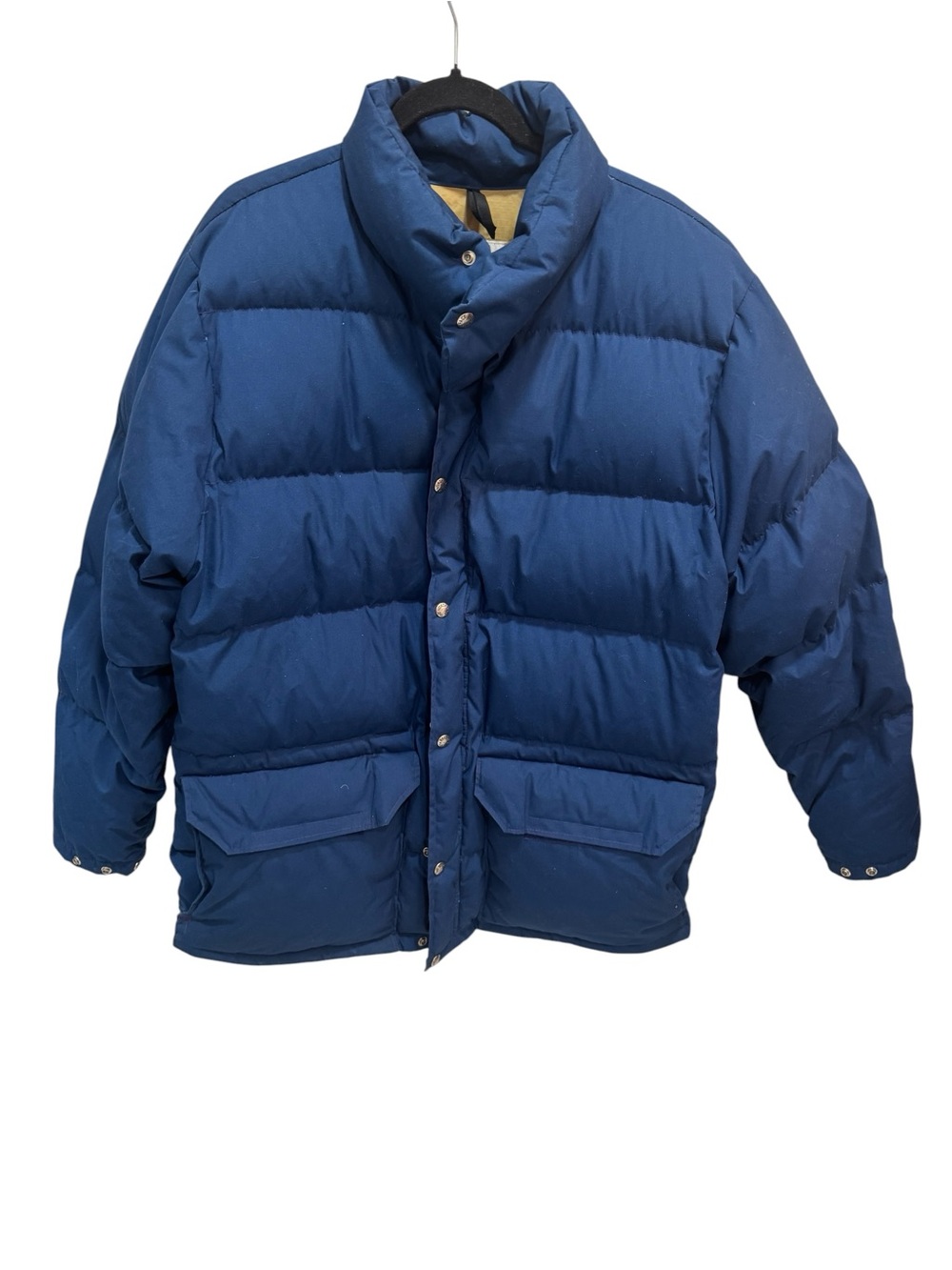 Vintage 1970s North Face Down Puffer Jacket XL Blue Brown Tag Great Condition